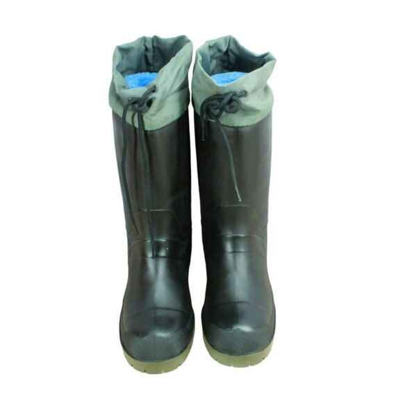 LL Bean Black Rubber Pull On Waterproof Insulated Mid Calf Winter Boots Size 8 - Picture 5 of 9